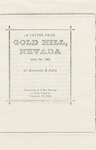 A Letter from Gold Hill, Nevada, April 23, 1865: Presented to F. Ray Risdon by Glen Dawson, February 12, 1950