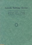 Twenty-first Lincoln Birthday Service: Address