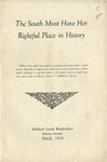 The South Must Have Her Rightful Place in History by Mildred Lewis Rutherford