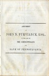 Argument of John N. Purviance, Esq., in the Case of the Commonwealth vs. Bank of Pennsylvania.