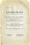 Lincolniana : an Unusual Collection of Eulogies on Abraham Lincoln ... /Catalogue Compiled and Sale Conducted