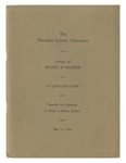 Address by Henry B. Rankin : opening the campaign to raise a million dollars to establish the Abraham Lincoln University, Springfield, Illinois by Henry Bascom Rankin