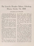 The Lincoln-Douglas debate, Galesburg, Illinois, October 7th, 1858
