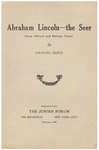 Abraham Lincoln, the seer : some Biblical and Hebraic traits