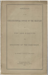 Opinion on the constitutional power of the military to try and execute the assassins of the president by James Speed