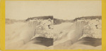 Niagara in Winter. American Fall from the Hog's back, showing the heavy ice mounds.