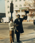 Photograph of Return Visit Statue at Lincoln Square in Gettysburg