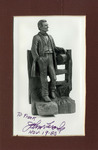 Signed Photograph of Carved Abraham Lincoln Figure
