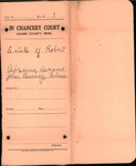 Envelope - Estate of Robert Abrams, deceased, with John Burney, Adver. by Chancery Court of Adams County, Mississippi