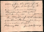 Ellis, John - Receipt for wages for an overseer, paid by the estates of John Ellis and Elijah Smith