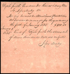 Ellis, John - Receipt for wages for an overseer, paid by Elijah Smith,  Guardian for Thomas and Mary Ellis, to Jesse Mabry, 1825