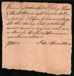 Fleming, David - Receipt for the sale of an enslaved girl named Mary, from John Knowlton