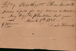 Hoggatt, Mary - Receipt for wages of an overseer, David Slocumb, 1828