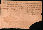 Barland William Jr. - Receipt for jail fees for an enslaved girl named Mary