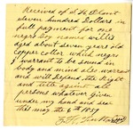 Bill of Sale of an Enslaved Person Named Willis