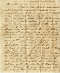 Letter, E. D. Whitehead to Elijah Hogan, August 29, 1838 by E. D. Whitehead