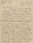Letter, Major Rollin S. Armstrong, to His Wife, Rebecca Armstrong, July 22, 1943