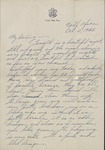 Letter, Major Rollin S. Armstrong to His Wife, Rebecca Armstrong, October 11, 1943