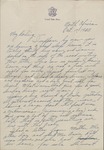 Letter, Major Rollin S. to His Wife, Rebecca Armstrong, October 17, 1943