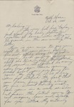 Letter, Major Rollin S. Armstrong to His Wife, Rebecca Armstrong, October 22, 1943