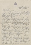 Letter, Major Rollin S. Armstrong to His Wife, Rebecca Armstrong, October 26, 1943