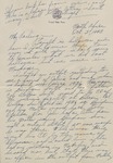 Letter, Major Rollin S. Armstrong to His Wife, Rebecca Armstrong, October 31, 1943