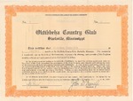 Country club membership certificate, 1927 by Oktibbeha Country Club (Starkville, Miss.)