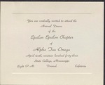 Invitation card, Epsilon Epsilon Chapter of Alpha Tau Omega, to W. N. (William Neill) Bogan, Jr., March 30, 1943 by William Neill Bogan Jr.