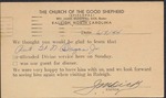 Postcard, The Church of the Good Shepherd to Catherine F. Bogan, June 9, 1944