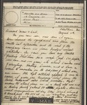 Letter, W. N. (William Neill) Bogan, Jr. to His Parents, August 6, 1945 by William Neill Bogan Jr.