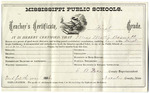 Teaching certificate for Mattie Boswell