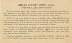 Promotional Card for Shelby County Penal Farm: A Profit-Making Institution