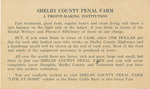 Promotional Card for Shelby County Penal Farm: A Profit-Making Institution