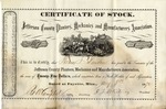 Certificate of Stock by J. J. Whitney