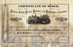 Certificate of Stock by R. W. J. W. J. Arnetic