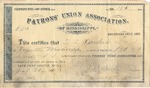 Patrons' Union Association Stock Certificate