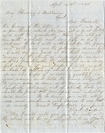 Letter to Mrs. Duvall; 04/14/1860 by John P. Darden