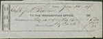 Receipt for Subscription to The Mississippian, January 30, 1857