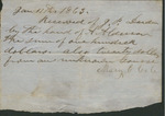 Receipt for Payment, January 11, 1863