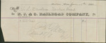 Receipt for Meals, N. J. & C. Railroad Company, June 25, 1881
