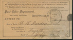 Receipt for Delivery of Registered Letter From the United States Post Office, April 18, 1889