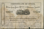 Certificate of Stock for Jefferson County Planters, Mechanics, and Manufacturers Association, December 1, 1873