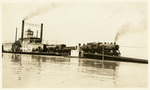 Train leaving transfer boat (Albatross). by Charles Johnson Faulk Jr.