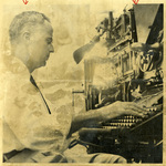 V. Blaine Russell at linotype by Charles Johnson Faulk Jr.