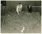 Karl Dupes, right, with WES director and Mississippi River Model. by Charles Johnson Faulk Jr.