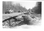 Damage to shoulder of road - Columbus Flood 1974
