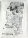 Map showing counties voting for 7 candidates in 1951 Gubernatorial election.
