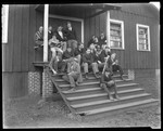 Group of unidentified boys on steps
