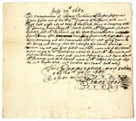 Examination of a Witness, Charleston, Massachusetts Bay Colony, July 20, 1687 by Simon Lynde