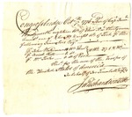 Receipt for Grocery Items for United States Troops, Kingsbridge, NY, October 1776 by Continental Army